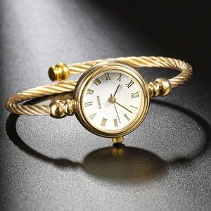 Gold Dainty Bangle Quartz Watch